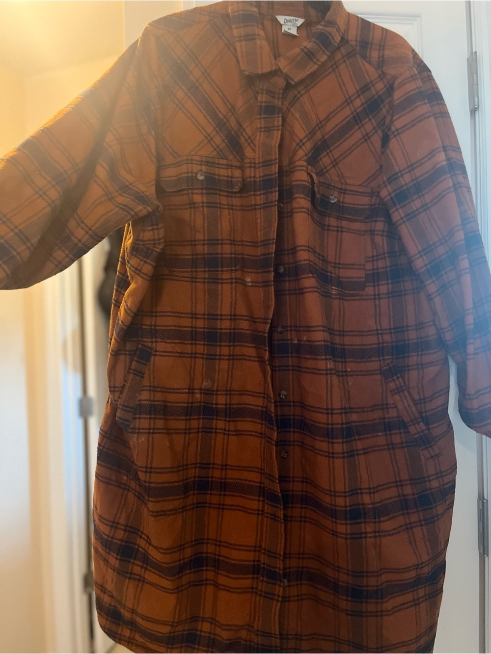 Deluth trading co  Rust Plaid Long thick flannel